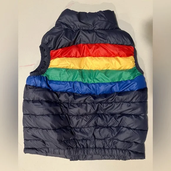 Primary lightweight puffer vest - rainbow, stripes, layering - Kids' Size - Picture 2 of 4